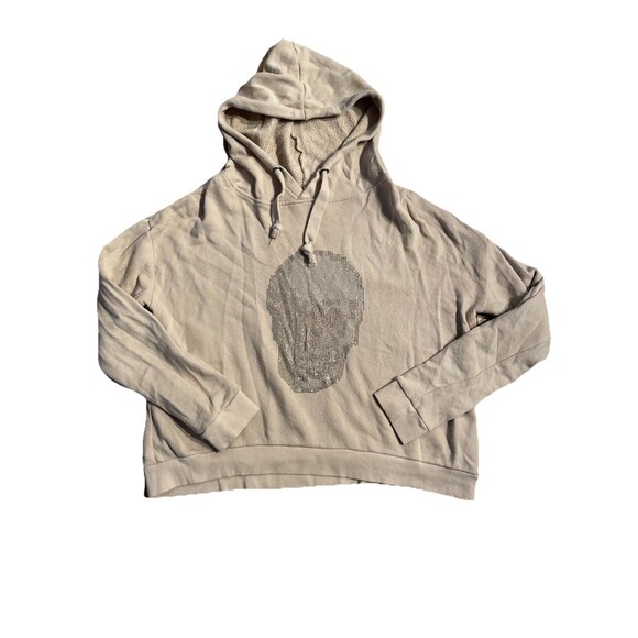 Vintage Havana Other - Vintage Havana Girls Gray Distressed Skull Cropped Sweater Hoodie Size L